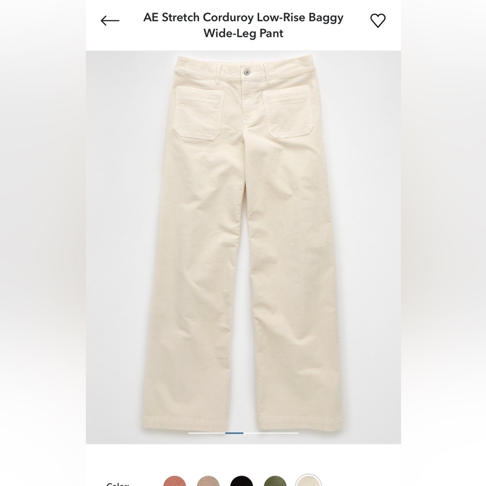 American Eagle corduroy, low rise, wide leg, baggy pants